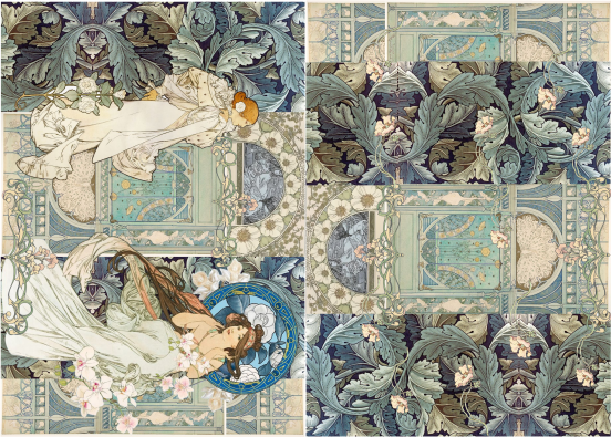 Lamina de Seda 50x70 - ART-NOUVEAU1B