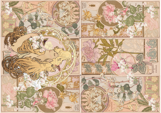 Lamina de Seda 50x70 - ART-NOUVEAU4B