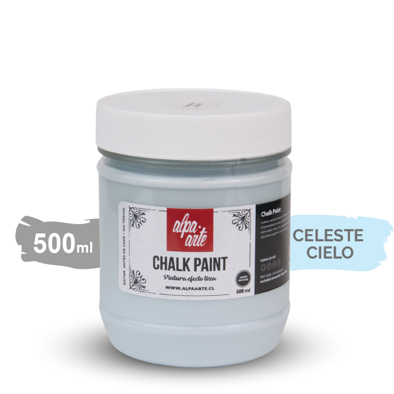 Pintura Tiza 500 ml (Chalk Paint) - CELESTE CIELO