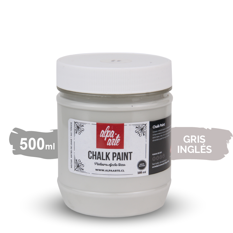 Pintura Tiza 500 ml (Chalk Paint) - GRIS INGLÉS
