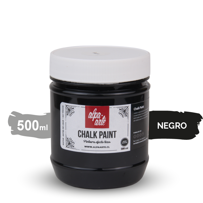 Pintura Tiza 500 ml (Chalk Paint) - NEGRO