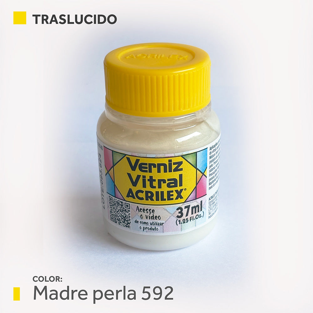 Barniz Vitral (traslucida) 37ml.- MADREPERLA 592