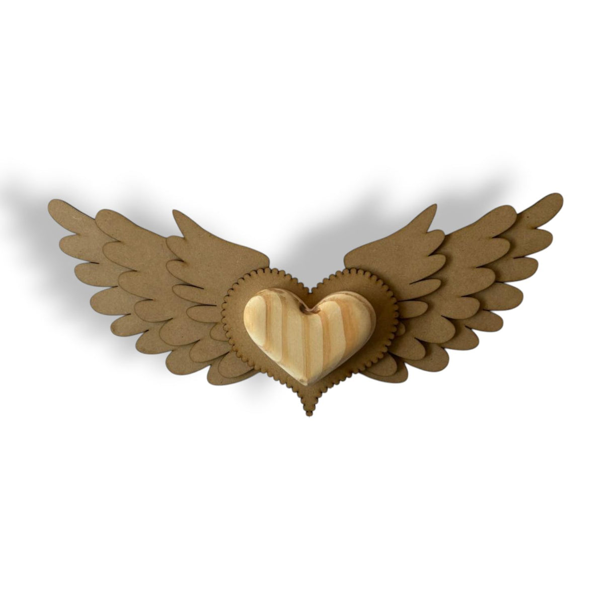 Corazón en capas MDF - Alado corazón pulido - CAP002