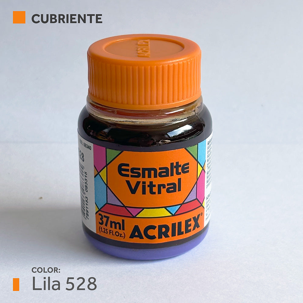 Pintura Esmalte Vitral (cubriente) 37ml.- LILA 528