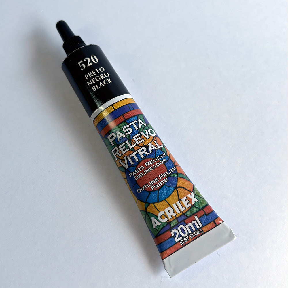 PINTURA PASTA RELIEVE VITRAL 20ml. - NEGRO 520