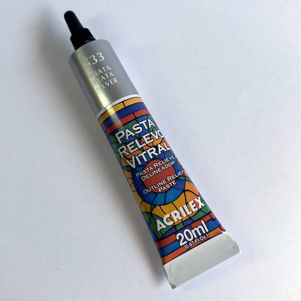 PINTURA PASTA RELIEVE VITRAL 20ml. - PLATA 533