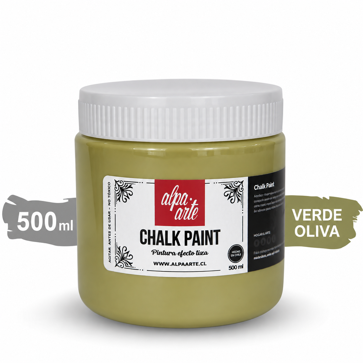 Pintura Tiza 500 ml (Chalk Paint) - VERDE OLIVA