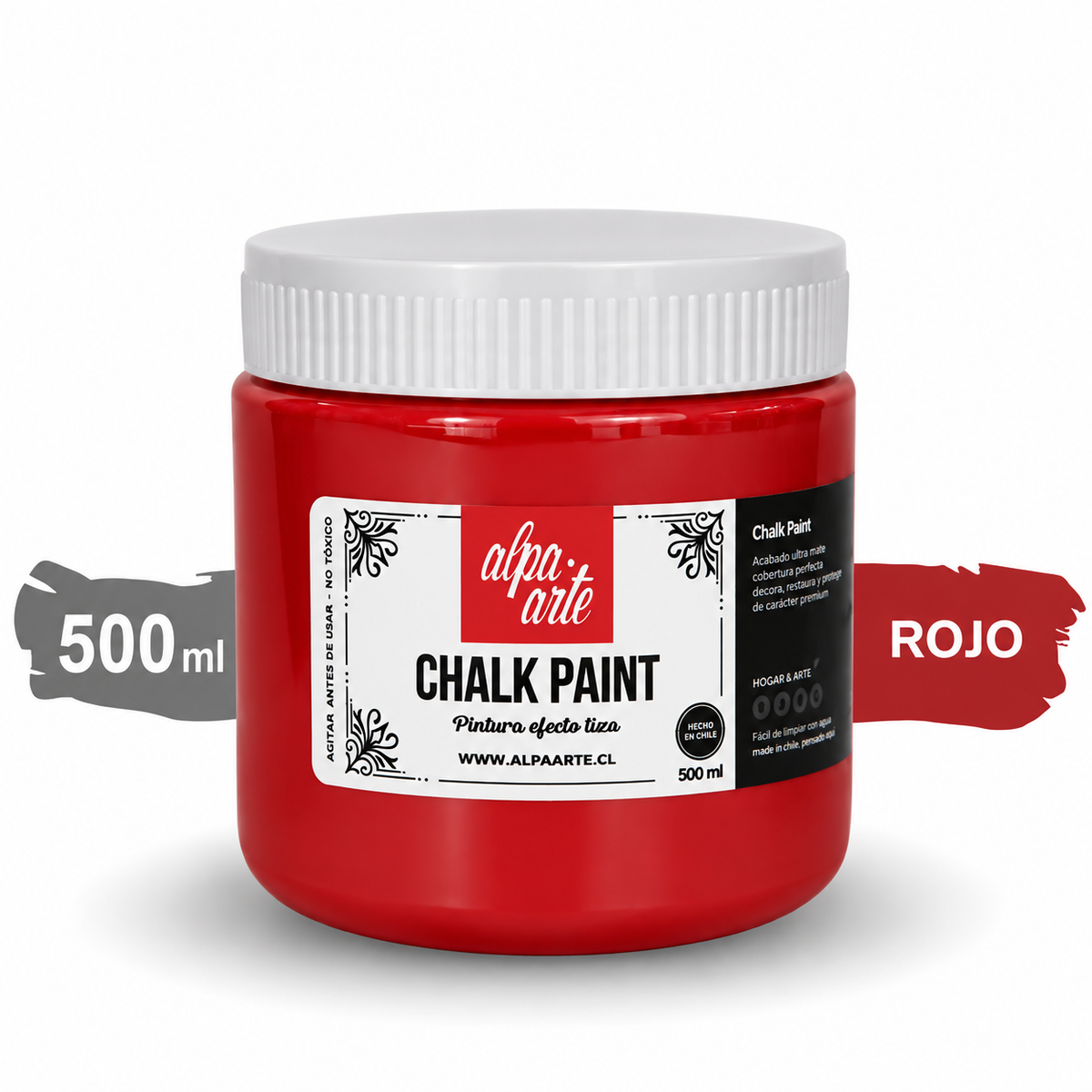 Pintura Tiza 500 ml (Chalk Paint) - ROJO