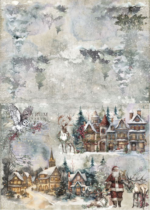 Lamina de Seda 50x70 - FOREST CHRISTMAS 1B
