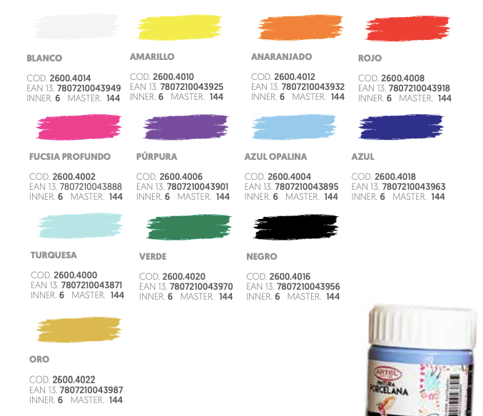 Pintura Porcelana 40 ml (variedad de colores) Solo On Line