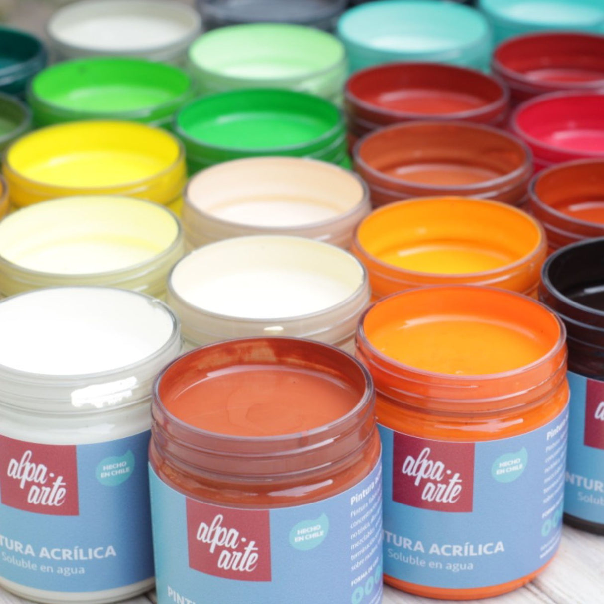 Set de Pinturas Acrílicas 100 ml - Carta Completa (42 colores)