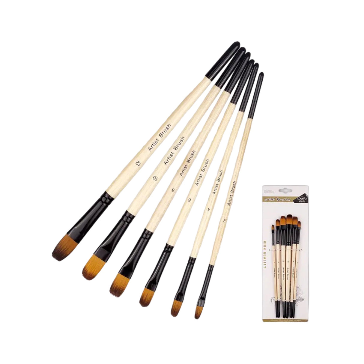 Set Pinceles 3361 Almendrado - Pelo Suave