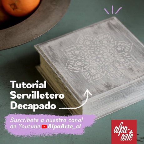 Decapado y Stencil en Caja de MDF - Alpa Arte