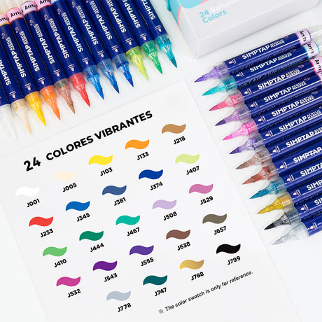 Marcador Acrílico ARRTX de acción SIMPTAP punta pincel - 24 colores