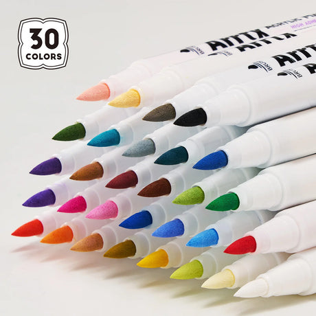 Marcador Acrílico ARRTX punta pincel - 30 colores