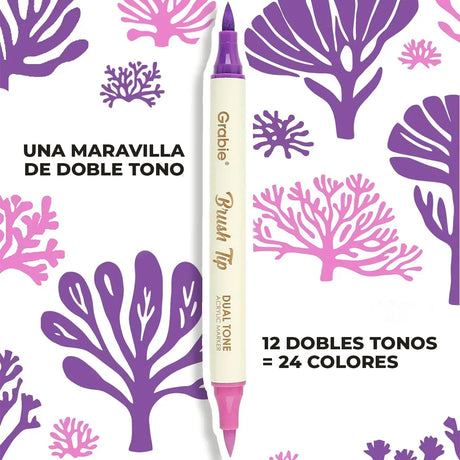 Marcador Acrílico GRABIE 12 lápices dobles - 24 colores