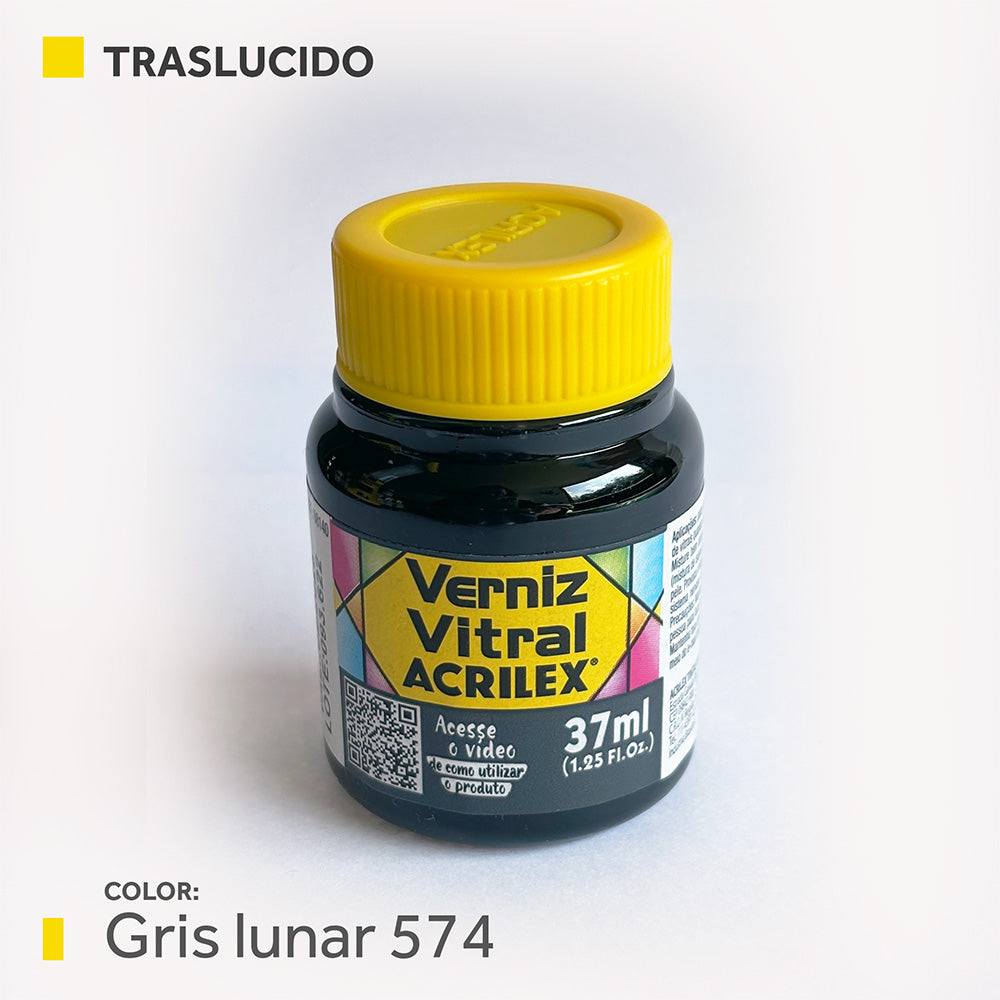 Barniz Vitral (traslucida) 37ml.- GRIS LUNAR 574