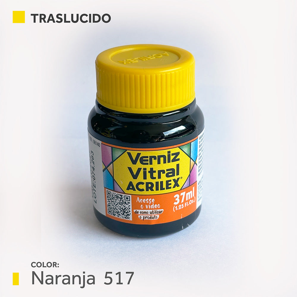 Barniz Vitral (traslucida) 37ml.- NARANJA 517