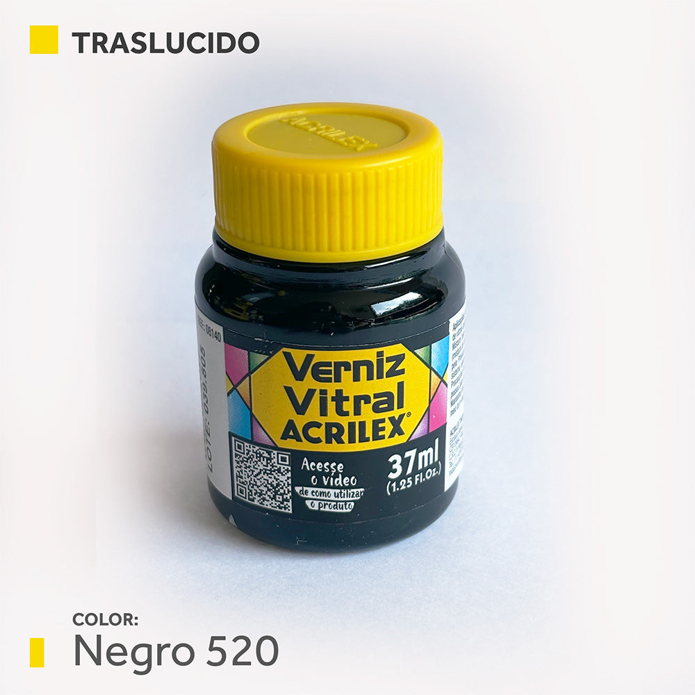 Barniz Vitral (traslucida) 37ml.- NEGRO 520