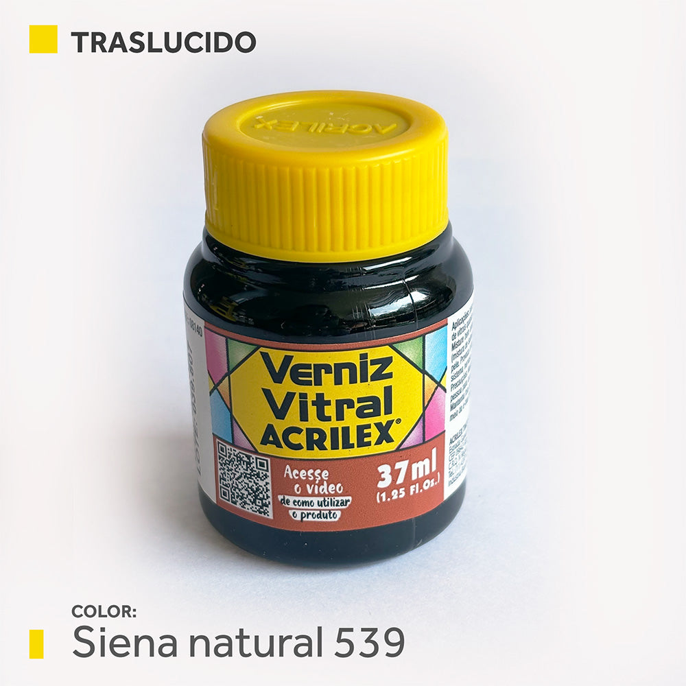 Barniz Vitral (traslucida) 37ml.- SIENA NATURAL 539
