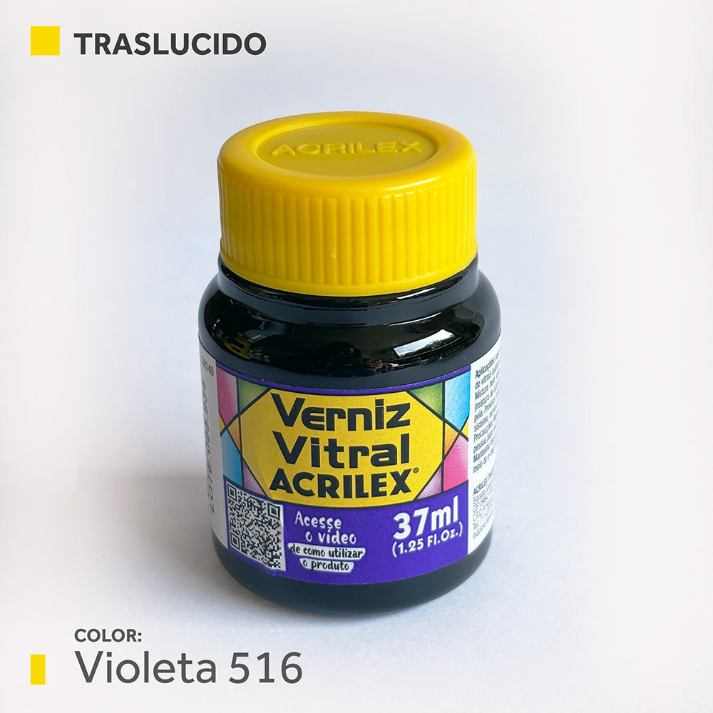 Barniz Vitral (traslucida) 37ml.- VIOLETA 516