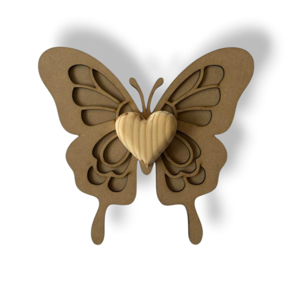 Mariposa en capas MDF y pino - Mariposa antenista - CAP005