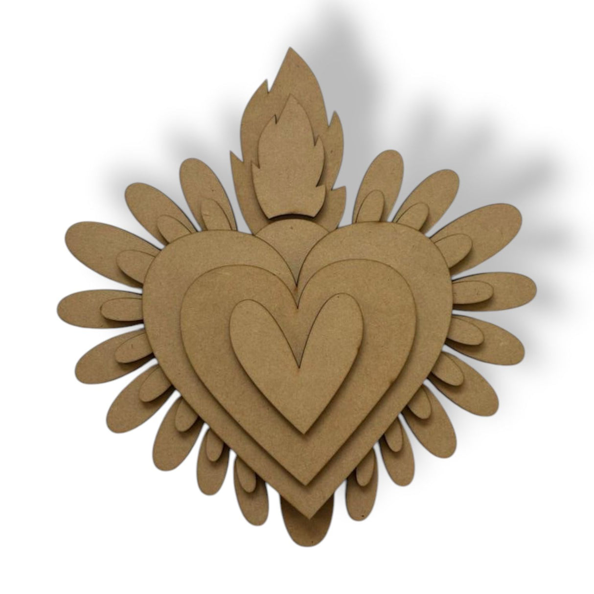 Corazón en capas MDF - Pétalos - CAP008