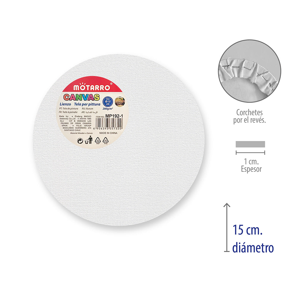 Tela Canvas Redondo 15 cm diametro