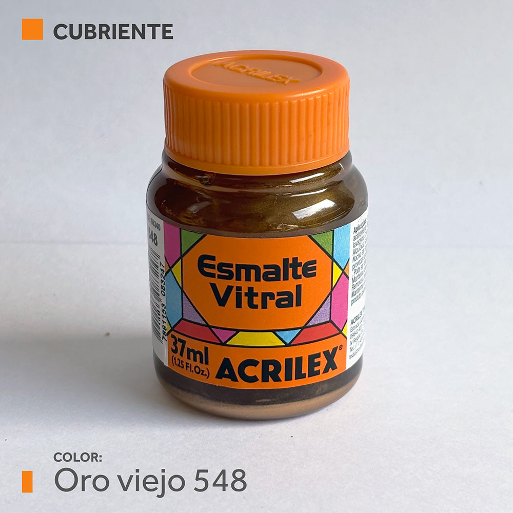 Pintura Esmalte Vitral (cubriente) 37ml.- ORO VIEJO 548