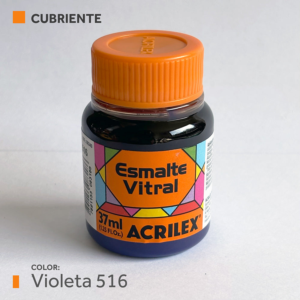 Pintura Esmalte Vitral (cubriente) 37ml.- VIOLETA 516