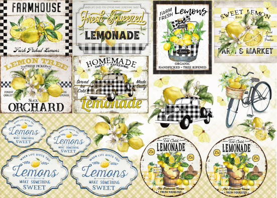 Lamina de Seda 50x70 - Limones1