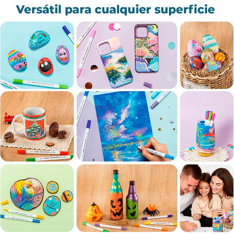 Marcador Acrílico OHUHU doble punta - Set 36 colores