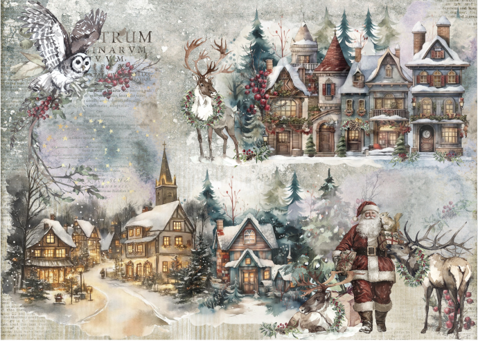 Lamina de Seda 50x70 - FOREST CHRISTMAS 1