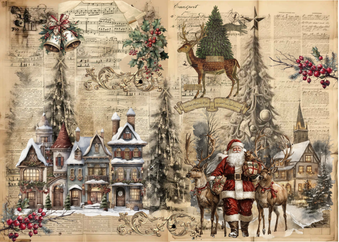 Lamina de Seda 50x70 - FOREST CHRISTMAS 4