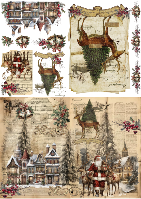 Lamina de Seda 50x70 - FOREST CHRISTMAS 4B