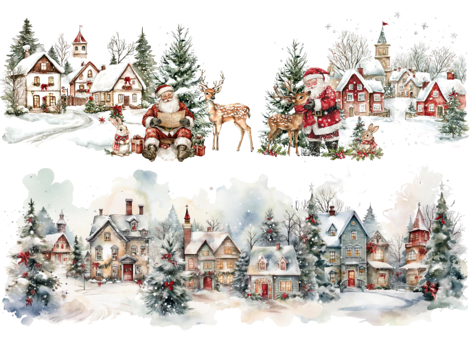 Lamina de Seda 50x70 - FOREST CHRISTMAS 5