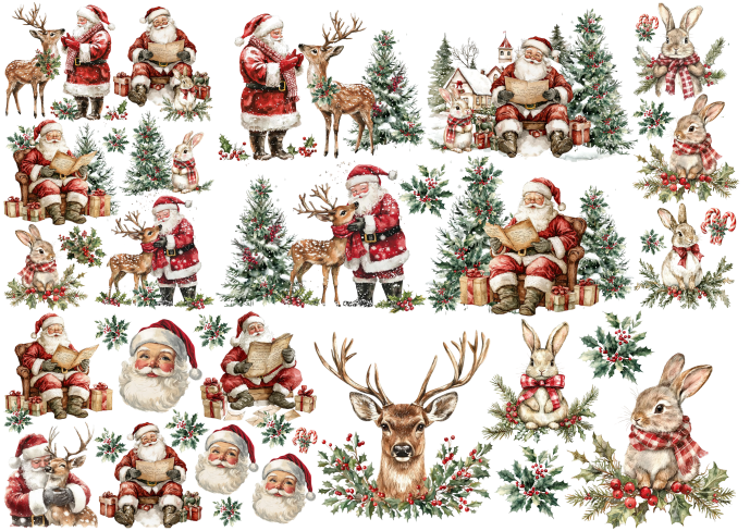 Lamina de Seda 50x70 - FOREST CHRISTMAS 7