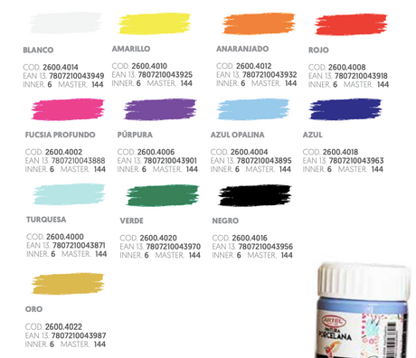 Pintura Porcelana 40 ml (variedad de colores)