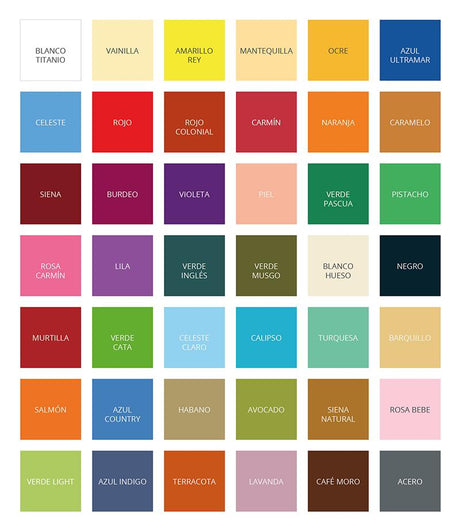 Set de Pinturas Acrílicas 70 ml - Carta Completa (42 colores)